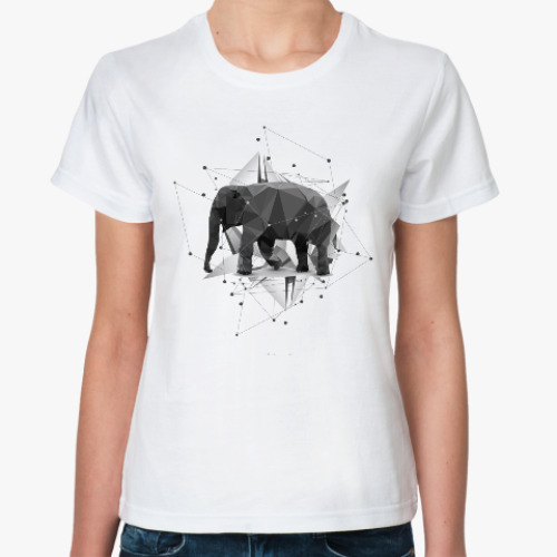 Классическая футболка Геометрический Слон