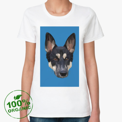 Женская футболка из органик-хлопка Собака DOG  Low Poly