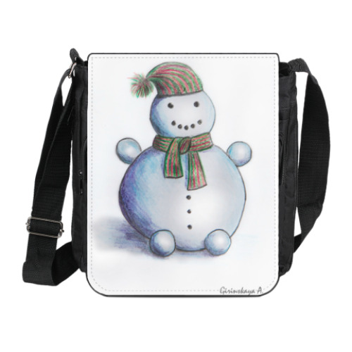 Сумка на плечо (мини-планшет) 'Снеговик в шарфе'