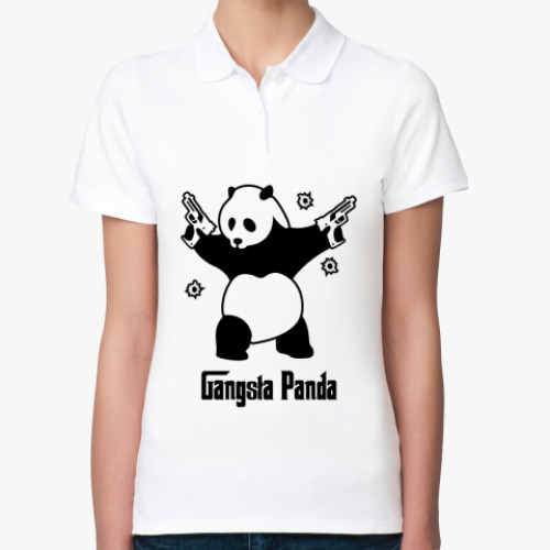 Женская рубашка поло  Gangsta panda