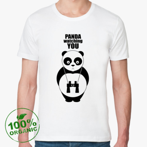 Футболка из органик-хлопка  PANDA watching YOU