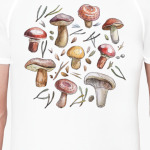 Принт с лесными грибами
