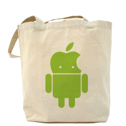 Сумка шоппер Андроид голова-яблоко