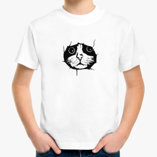Детская футболка Любопытный кот