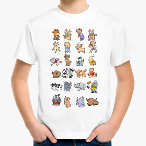 Детская футболка Cows and rinos