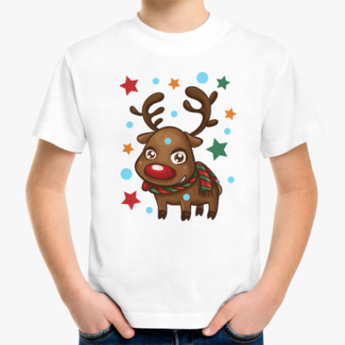 Детская футболка Олень со звёздами