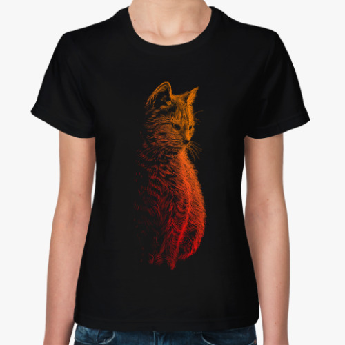 Женская футболка Абстрактный кот