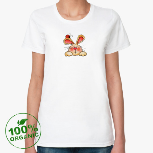 Женская футболка из органик-хлопка зайчик