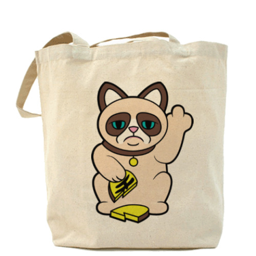 Сумка шоппер Tard Grumpy Cat Maneki Neko