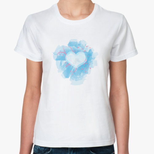 Классическая футболка Акварельное сердце