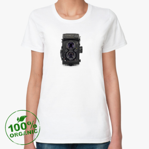 Женская футболка из органик-хлопка Фотоаппарат Yashica Mat-124G