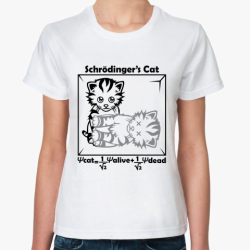 Классическая футболка Кот Шрёдингера