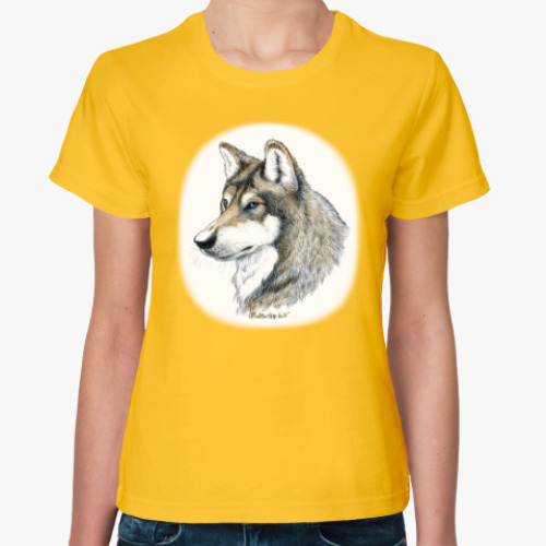 Женская футболка 'Лесной волк'