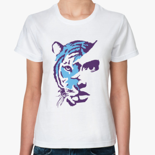 Классическая футболка Тигр фолетовый