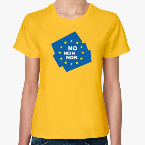 Женская футболка Nine, non, no EU (нет ЕС)