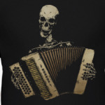Скелет играет на аккордеоне
