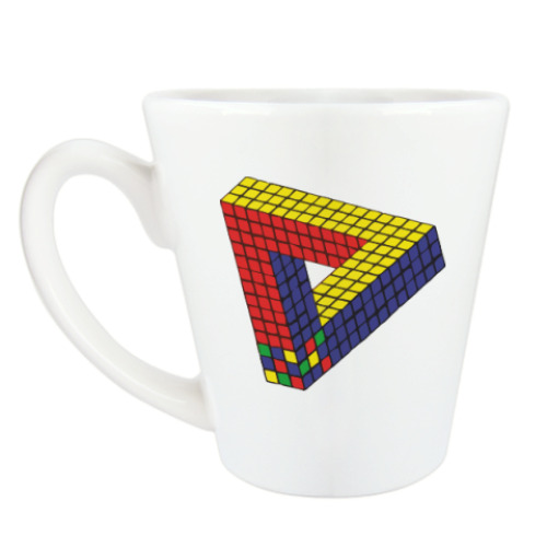 Чашка Латте Оптическая иллюзия «Кубик Рубика»