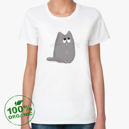 Женская футболка из органик-хлопка Котяшка-милашка