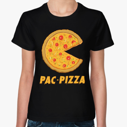 Женская футболка Пак-Пицца