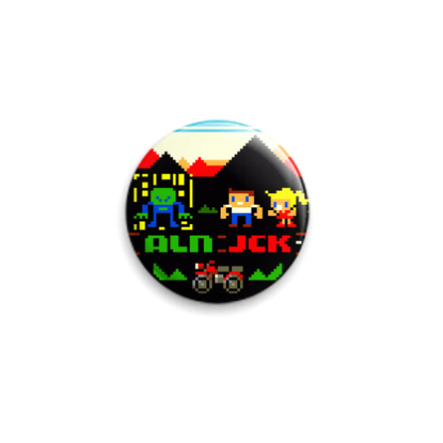 Значок 25мм  Pixelart Jack Alien