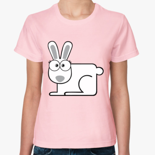 Женская футболка  Белый кролик