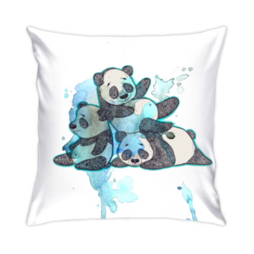 Подушка 3 маленьких панды
