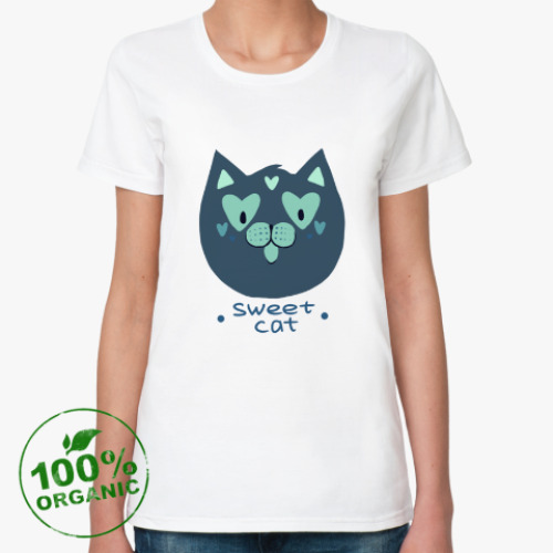 Женская футболка из органик-хлопка Sweet Cat