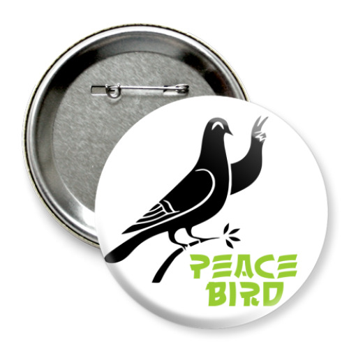 Значок 75мм Peace Bird