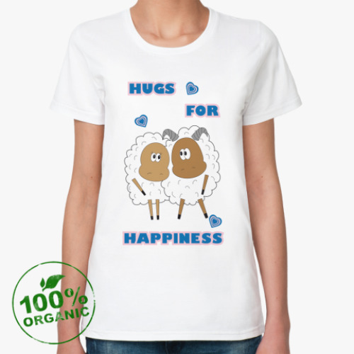 Женская футболка из органик-хлопка  Hugs