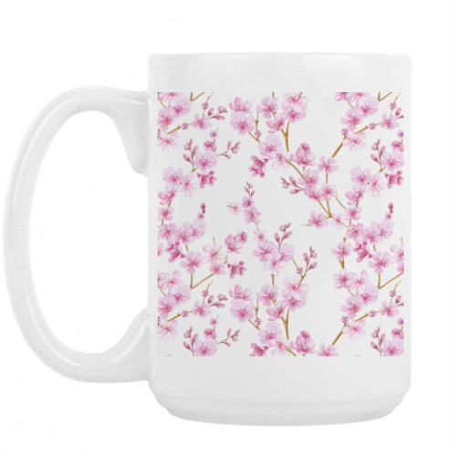 Кружка Весенняя сакура цветущая вишня маленькие цветы