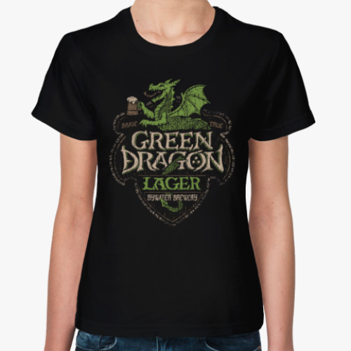 Женская футболка Зеленый Дракон