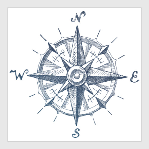 Постер Море винтаж компас
