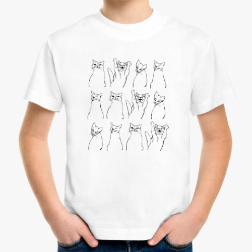 Детская футболка Кошачьи характеры