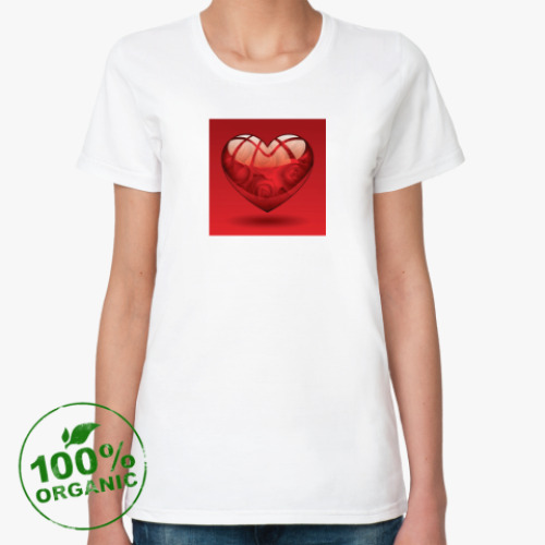 Женская футболка из органик-хлопка Стеклянное сердце