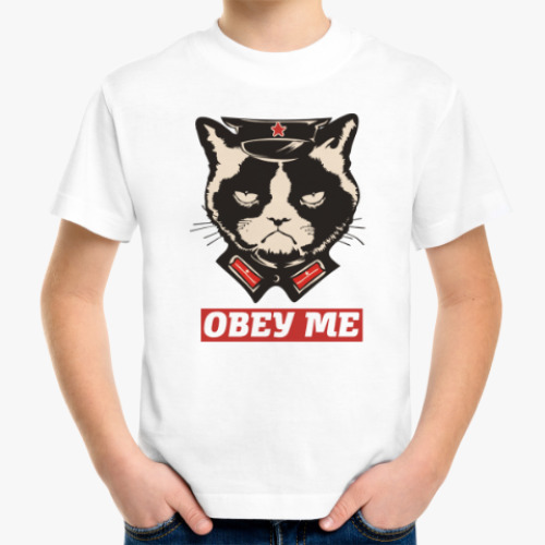 Детская футболка Obey the kitty