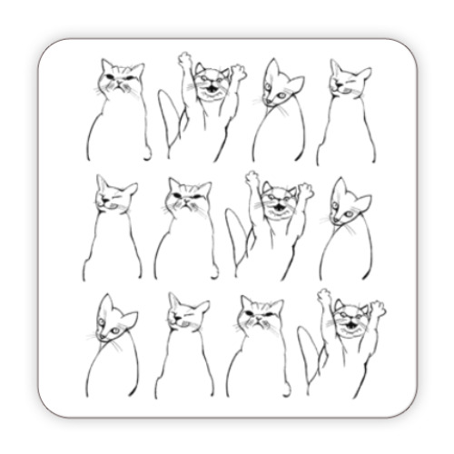 Костер (подставка под кружку) Кошачьи характеры