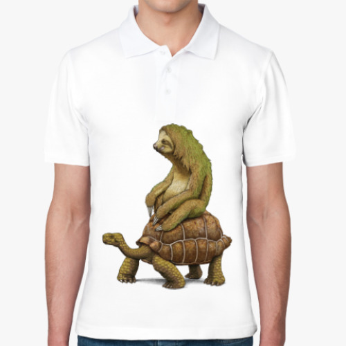 Рубашка поло Ленивец на черепахе