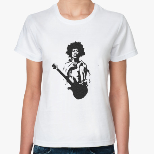 Классическая футболка Hendrix  w/guitar Жен