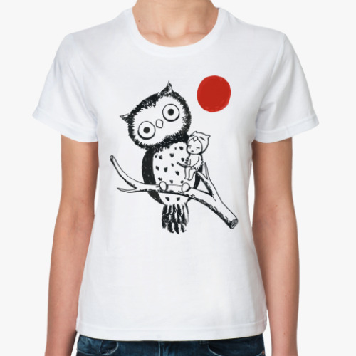 Классическая футболка Black and White Owl