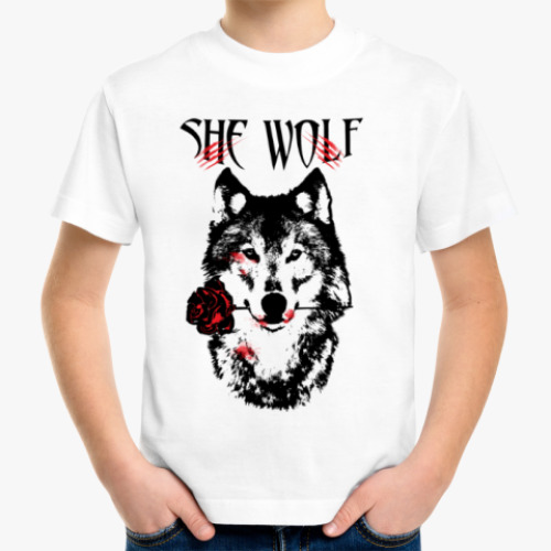 Детская футболка She Wolf -  Волчица