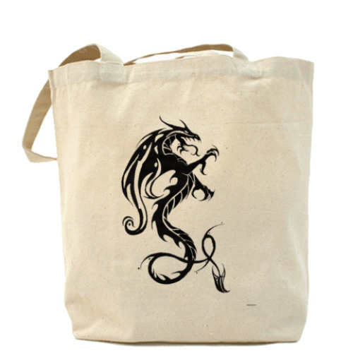 Сумка шоппер Холщовая сумка с драконом