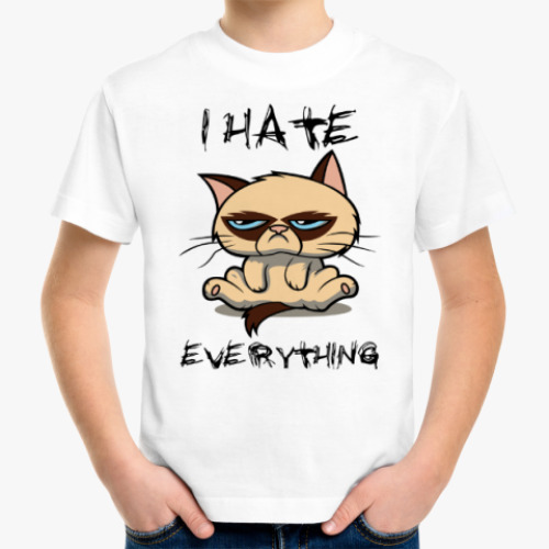 Детская футболка Недовольный кот ( Grumpy cat )