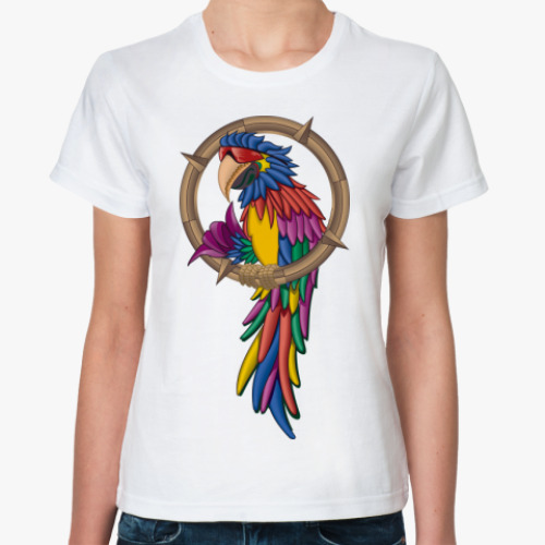 Классическая футболка попугай