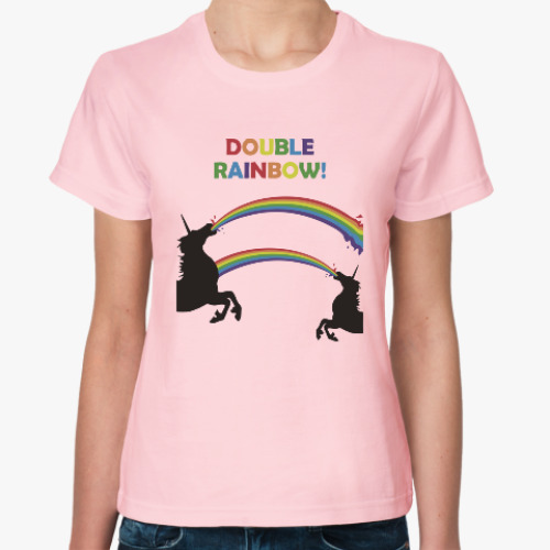 Женская футболка Двойная радуга