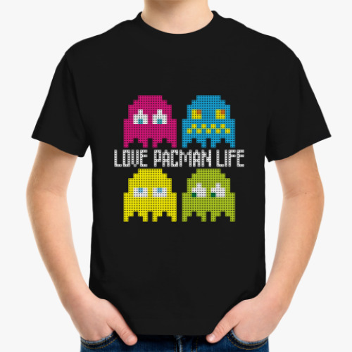 Детская футболка Pacman Game Life Love 8bit