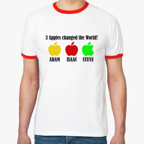 Футболка Ringer-T 3 яблока изменили мир