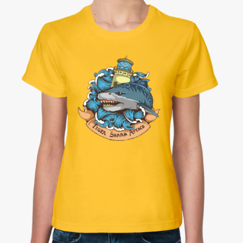 Женская футболка Море. Акула.