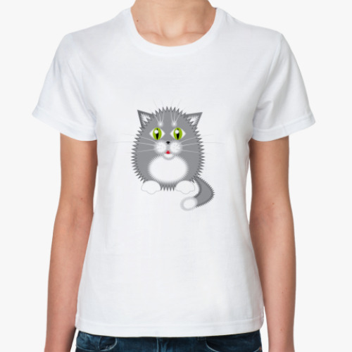 Классическая футболка   Котик