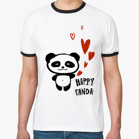 Футболка Ringer-T Happy Panda купить на Printdirect.ru 784943-58.