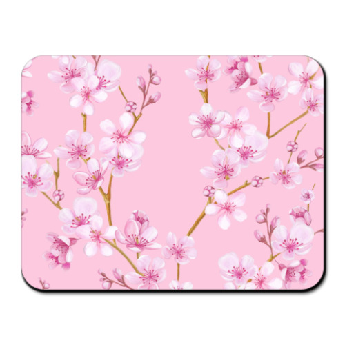 Коврик для мыши весенняя сакура цветущая вишня